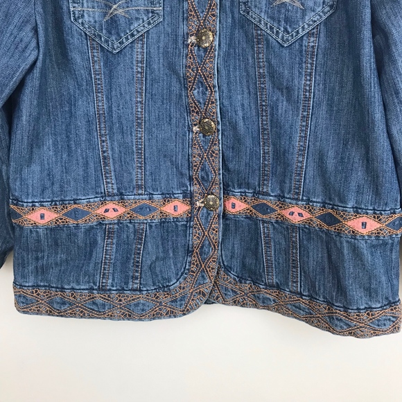 Isabel Hayley Aztec and Embroidered Jean Jacket - Picture 2 of 7